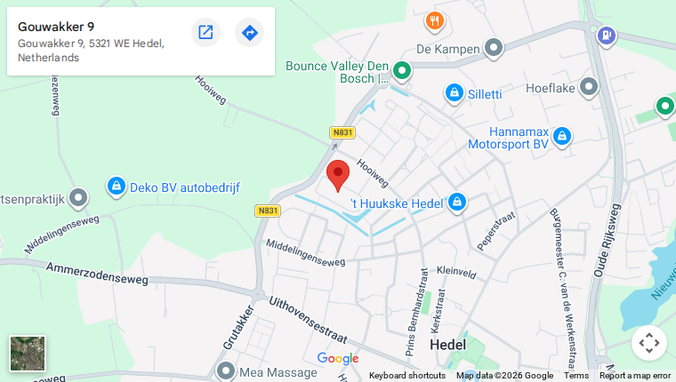 Locatie van Massagepraktijk Saskia van Geffen op de kaart: Gouwakker 9 in Hedel